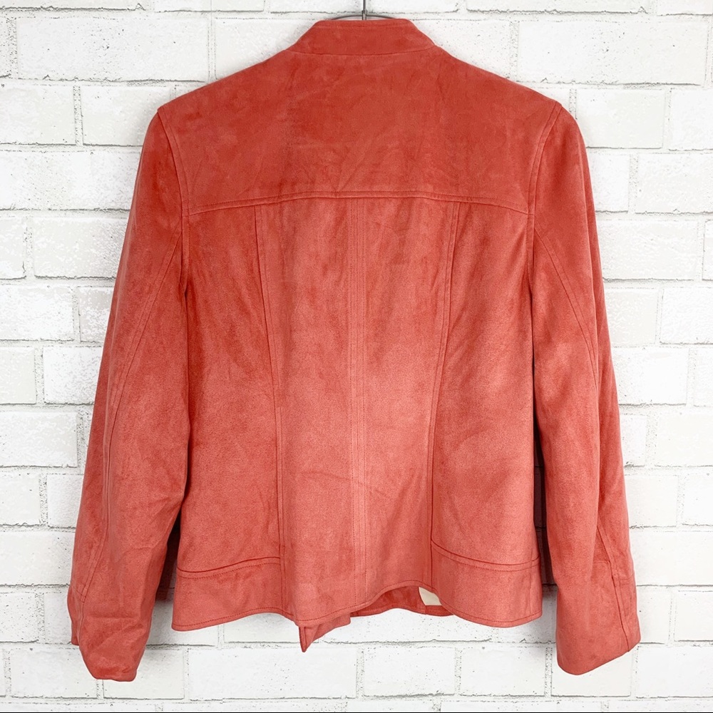 Chelsea & Violet Coral Moto Faux Suede Jacket - Picture 3 of 8